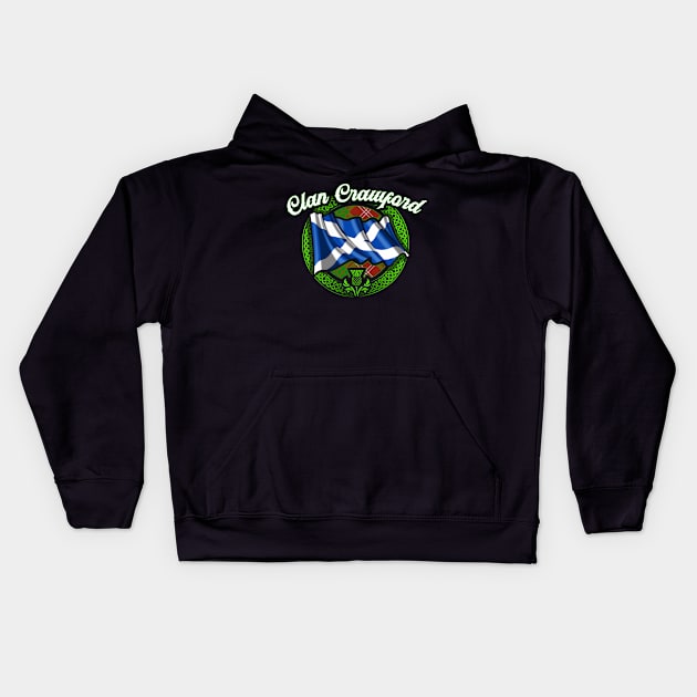 Scottish Flag Clan Crawford Kids Hoodie by Celtic Folk